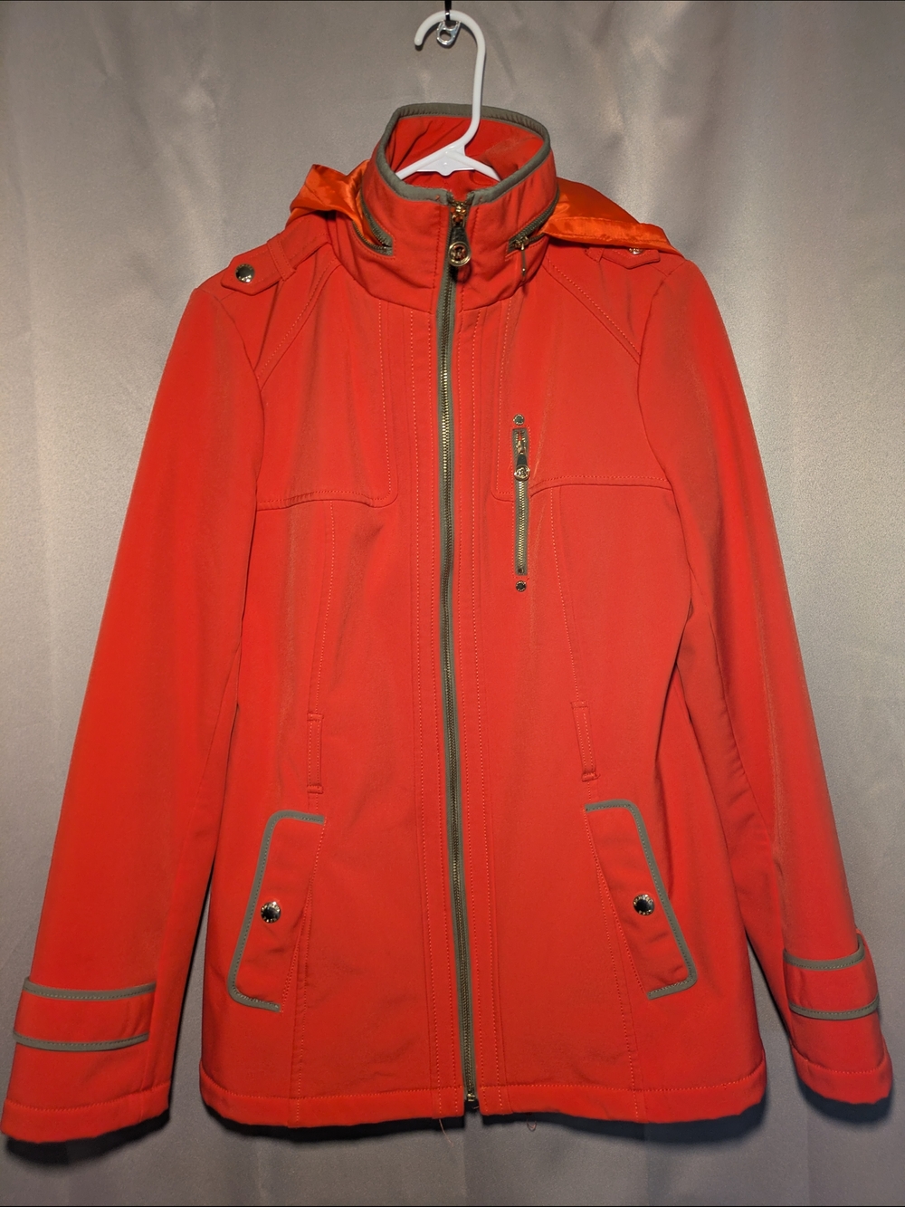MICHAEL Michael Kors Orange Trench Jacket with Hood